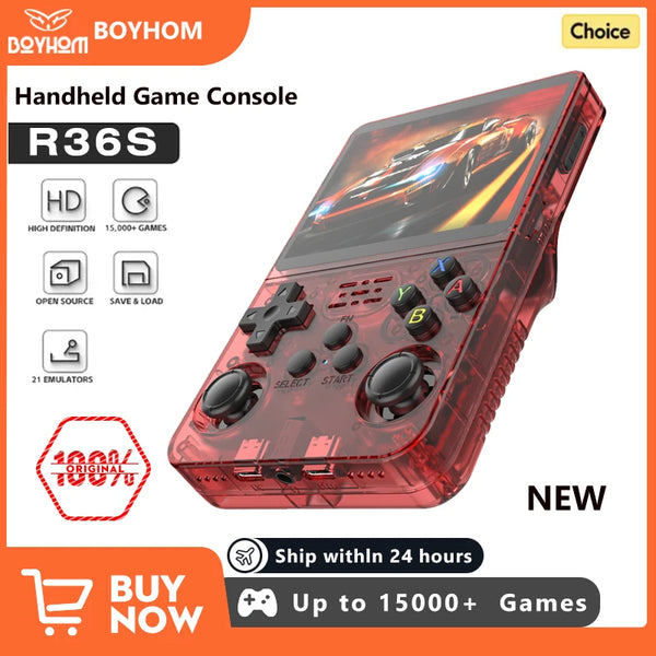 R36S Retro Handheld Game Console, Sistema Linux, 3,5 "Tela IPS, Pocket Video Player portátil, 64GB, 128GB Jogos, Kid Gift, Novo